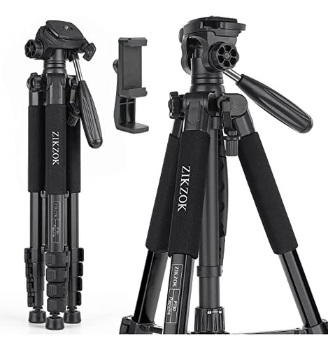 Zikzok 75 Inch Camera TriPod, Lightweight Travel Video Alumi