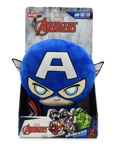 Peluche Capitan America 25 Cm Con Luz Marvel- Phi Phi Toys