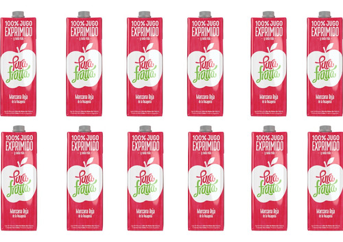 Jugo De Manzana Roja Pura Frutta 12 X 1 Lt