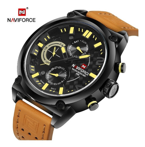 Relógio Masculino Naviforce Movimento De Quartzo Original Nf