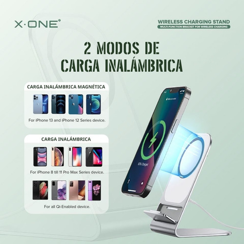 Imagen 5 de 9 de Cargador Rápido Inalámbrico Magsafe 15w X-one Incluye Cable