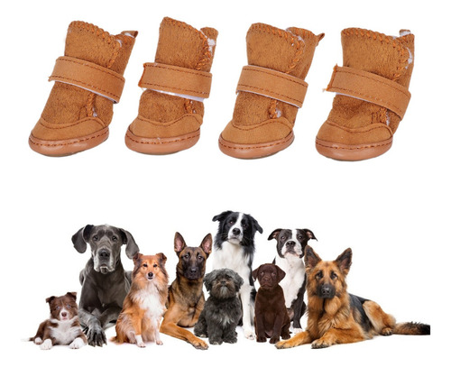 Botas De Perro Antideslizantes Cálidas De Invierno