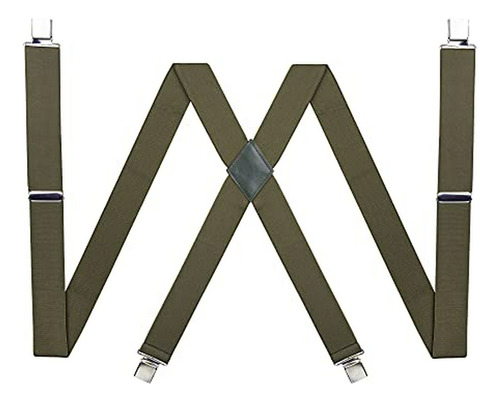 Men's Suspenders - Wide 1.5  Inches - X Back Style - Adjusta