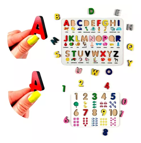 Jogo Quebra Cabeça - Tabuleiro com Números Ilustrado Pedagógico 3D -  Brinquedo Educativo Montessoriano