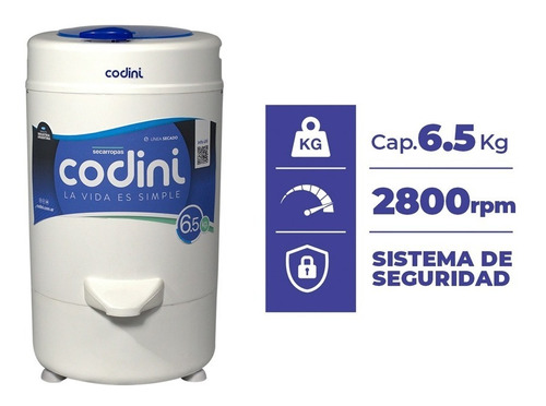 Imagen 2 de 6 de Secarropas Codini Advance 6.5 Kg Tambor Acero 2800 Rpm