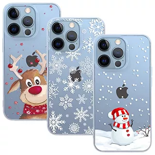 3 Fundas iPhone 13 De Navidad, 3 Fundas Suaves De Silic...