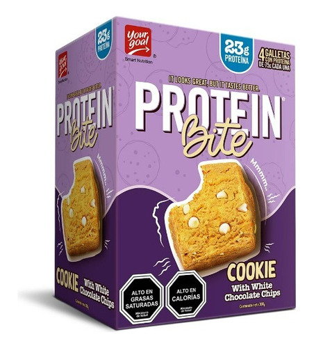 Box 4 Galletas Protein Bite 23g White Chocolate  - Your Goal