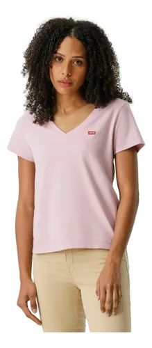 Polera Mujer Perfect Vneck Rosado Levis 85341-0103