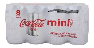 Refresco Coca Cola Light Mini 8 Latas De 235 Ml C/u