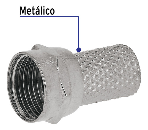 Conector Macho Tipo F De Enroscar Coaxial Rg 6 / 59 4 Pzas