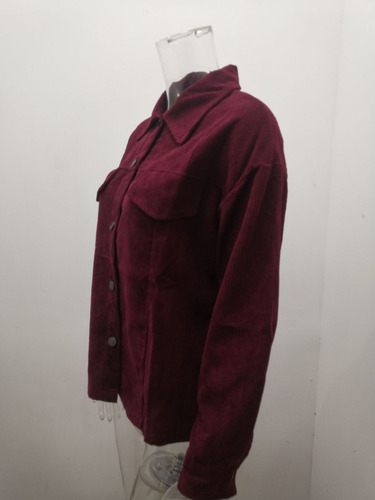 Chaqueta Cotelê Para Mujer Con Solapas Y Camiseta De Terciop