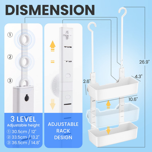 Organizador De Ducha Con Jabonera Para Baño Color Blanco