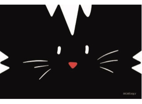 Individual Lona Diseño Acabajo Gato Cat Color Negro