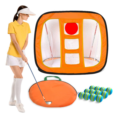 Higood Pop-up Chipping Net Golf Set Red Practica Para Patio