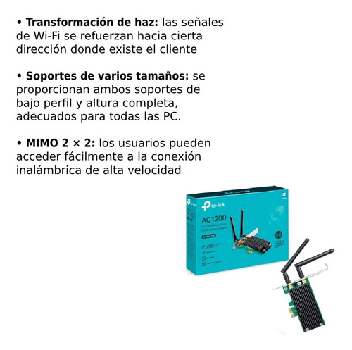 Imagen 5 de 10 de Adaptador Inalambrico Pci Express Banda Dual Tp-link Archer