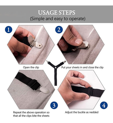 Clip Ajustable Para Sábanas Con Soporte Para Barra Para CoLG