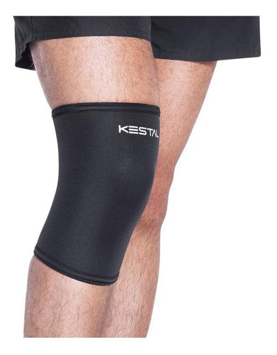 Joelheira Ortopédica Longa Lisa Neoprene - Kestal Cor Preto Tamanho M