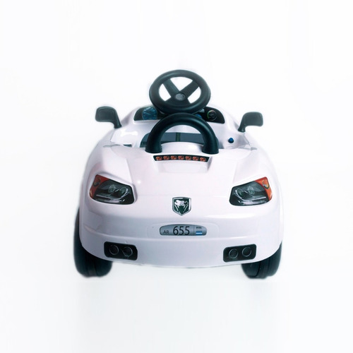 Vehículo a pedal auto Katib Porche con luz y espejitos color blanco