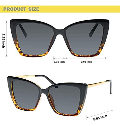 Mosanana Gafas De Sol De Concha De Tortuga Para Mujer Modern