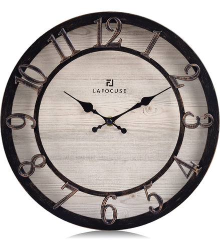 Lafocuse Reloj De Pared Silencioso De Granja, Color Bronce, 