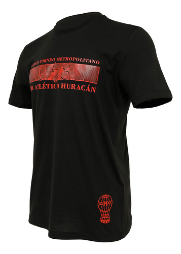 Remera Manga Corta Huracán Conmemorativa 1973 Black