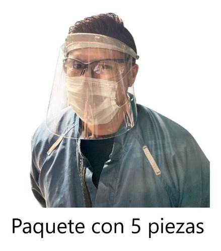 Paquete Protector Careta Mascara Reutilizable 5 Piezas