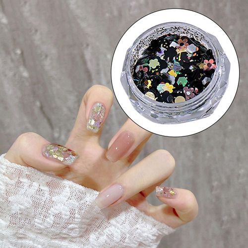 Nail Glitter Sequins Nail Art Diseño De Uñas Para Puesta