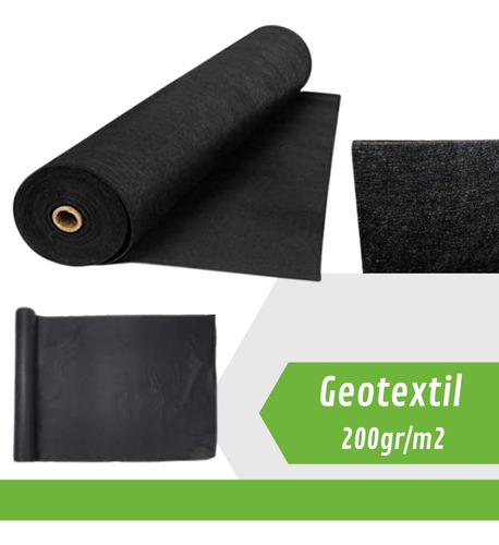 Malla Antimaleza Geotextil 200gr. Lienzo 60 M2 (4m X 15m)