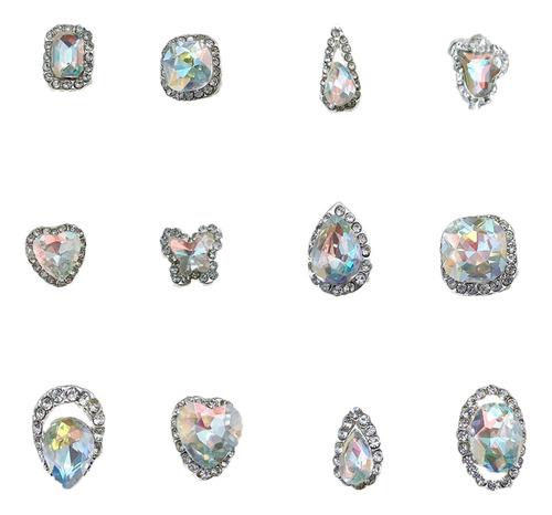 Pedreria Cristales Para Uñas Grande Piedras Decorativa 12pcs