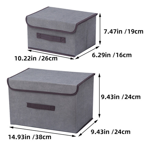 Cajas De Almacenamiento De Tela Plegables Con Tapas 6 Pza