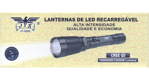 Lanterna Jyx Led Branco Q5 Caça Tatica Jy-520d 3300000lumens