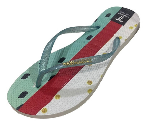 Ojotas Mujer Hawaiian Risca Natación Pileta Playa Cool Beach
