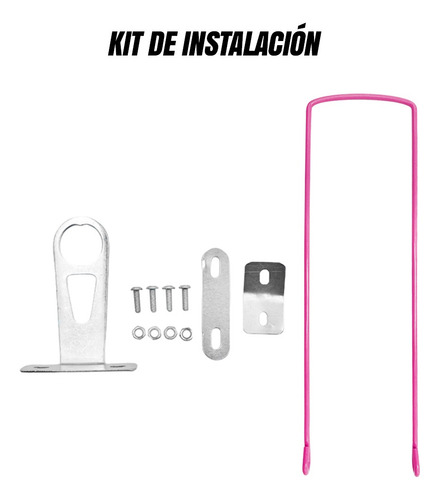 Canasta Canastilla Para Bicicleta Rodado 16 Incluye Soportes Color Rosa