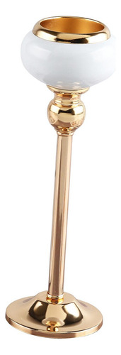 Candelabros Chapados En Oro Para Centros De Mesa, 8x28cm