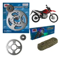 Comprar Kit Corona Piñon Cadena Dorada 428 45 16 Motomel Skua 150 