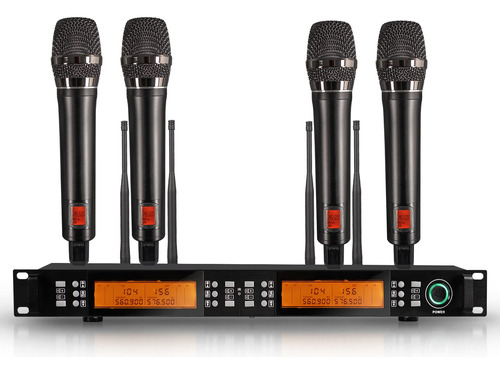 G-mark Sistema Microfono Inalambrico Pro Uhf 4 Canal Metal