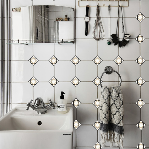 Tiles Art Floor Stick, Juego De 10 Pegatinas Autoadhesivas P