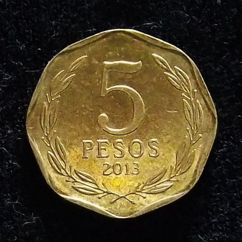 Chile 5 Pesos 2013 Sin Circular Km 232 Ceca Madrid