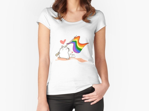 Polera Mujer  Hamster Pride Flag De pawlove 