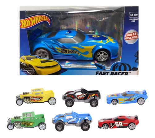 Auto Hotwheels A Fricción 13cm Fast Racer