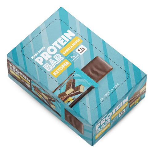 Ketopia Caja De 12 Barras De Proteina Sabor Vainilla Fudge