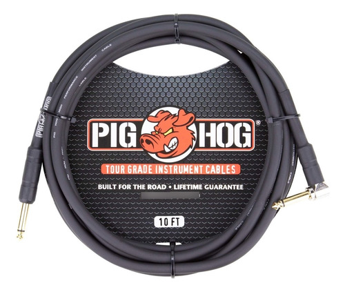 Cable Pig Hog Ph10r Plug Angular Para Guitarra Bajo 3 Metros