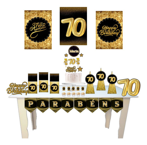 Kit Festa Em Casa Personalizado 70 Anos