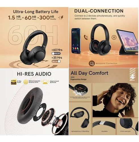 Qcy H3 Pro Inalámbrico Ldca Hi-res Audio Over-ear Anc 50db Negro (Usado)