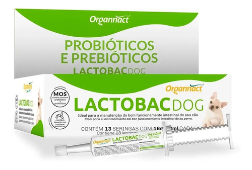 Suplemento Lactobac Dog Para Cães Probiotico 16g - Kit Com 