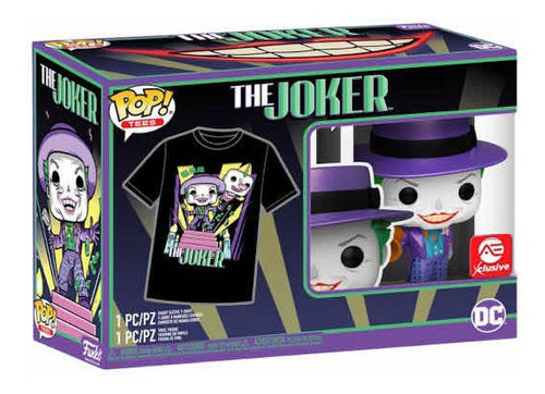 Funko Pop The Joker #403 Metallic & Tee Ae Exclusive Mediana