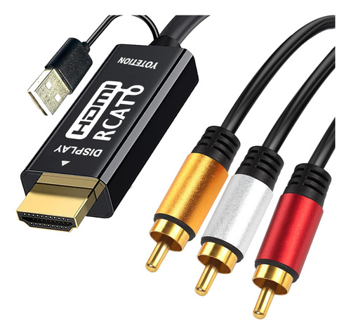 Cable Rca A Hdmi De 12 Pies Con Ic, 3-rca Av A Hdmi Macho C.