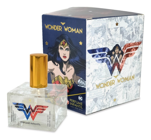 Perfume Infantil Wonder Woman Jactans 50ml Con Stikers 