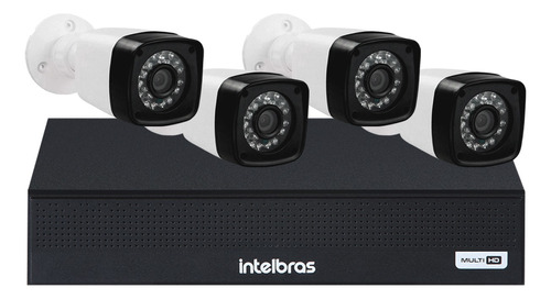 Kit Cftv 4 Cameras Full Hd 2mp 1080p Dvr Intelbras Mhdx 1004