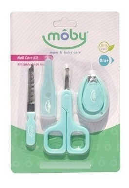 Cortauñas Kit Cuidado De Uñas Para Bebe Moby Azul Y Rosado 